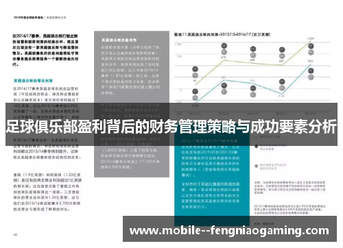 足球俱乐部盈利背后的财务管理策略与成功要素分析